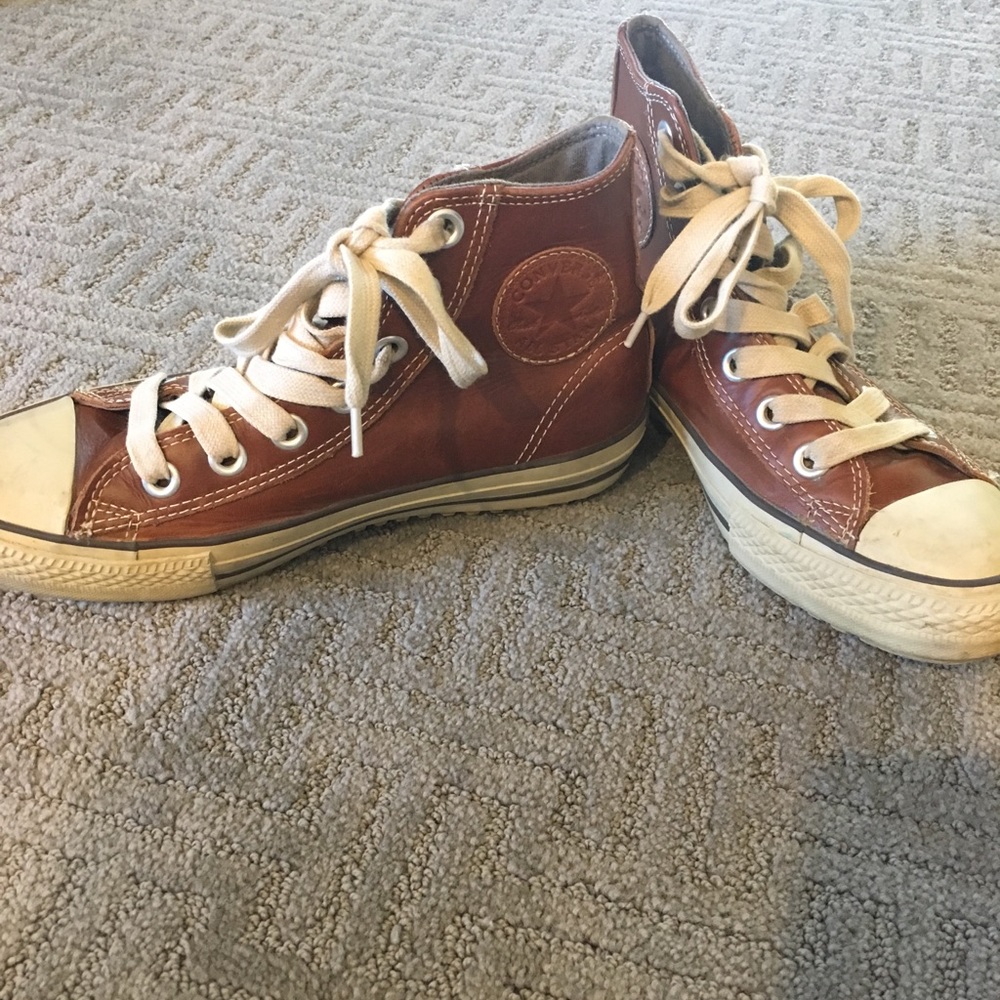 Leather Converse High Tops